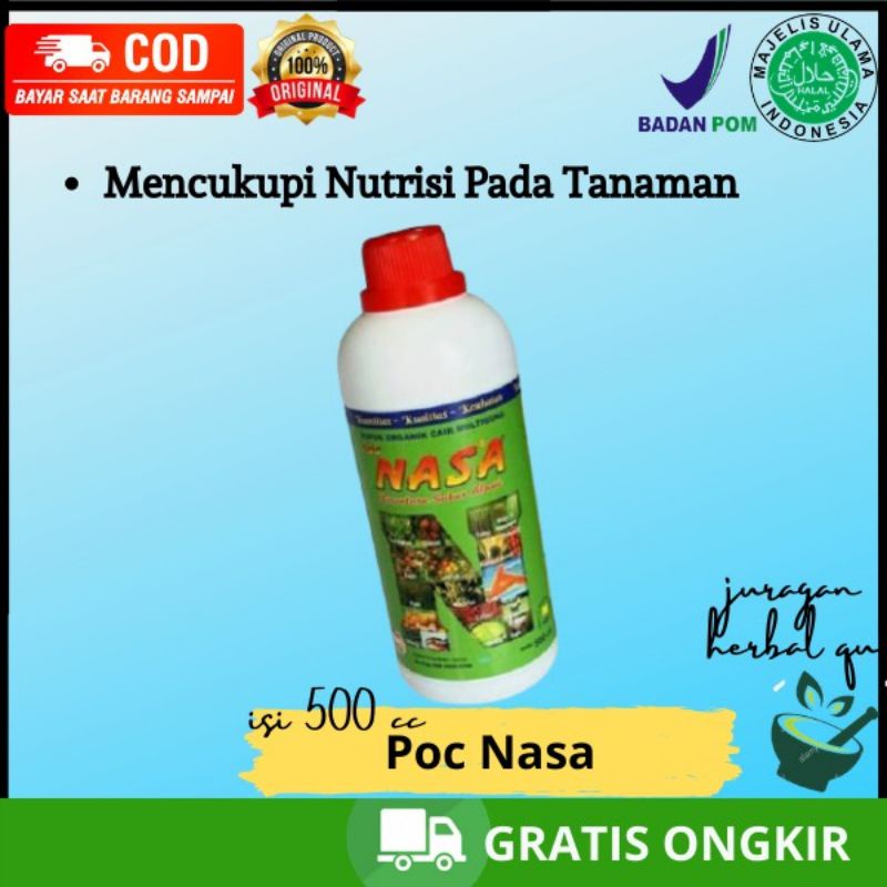 Free Ongkir [COD]PUPUK ORGANIK CAIR POC NASA KEMASAN 500 CC/Pupuk Pelebat Buah/Pupuk Penyubur Tanaman Sayur BuahPupuk organik cair serum vitamin serum tanaman hias Booster Alami