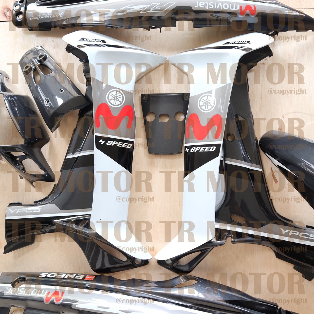 Cover Body Fizr F1zr Movistar Abu Abu Putih  Full Set Halus Cover Bodi Yamaha Fiz r