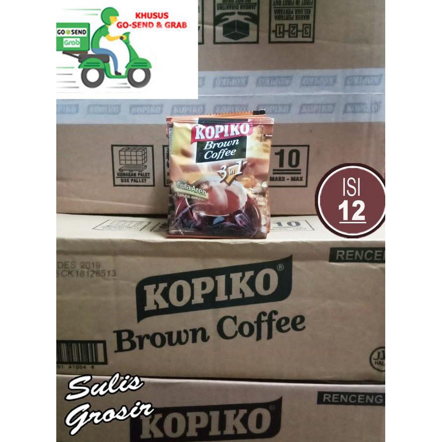 

Kopiko Brown Coffee 3 in 1 dengan Gula Aren 1 Karton Isi 12 Renceng
