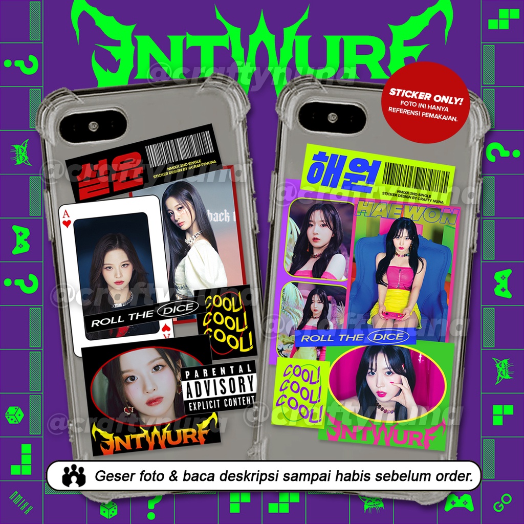 NMIXX ENTWURF AESTHETIC STICKER DIY SET stiker deco kpop case hp hias dice cool estetik