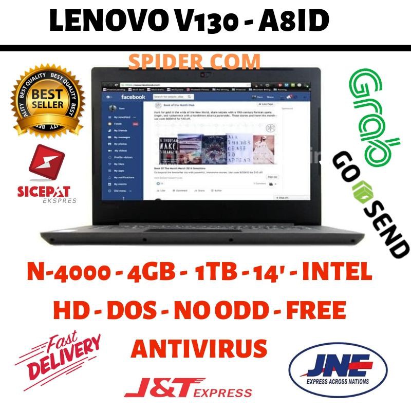 PROMO LENOVO V130 14IGM A8ID N4000 4GB 1TB DOS GREY GARANSI RESMI LENOVO