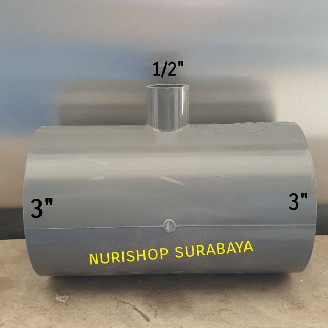Jual Reducer Tee 3" x 1/2" / Tee Reducer/ Tee sok pvc 3" x 1/2" AW