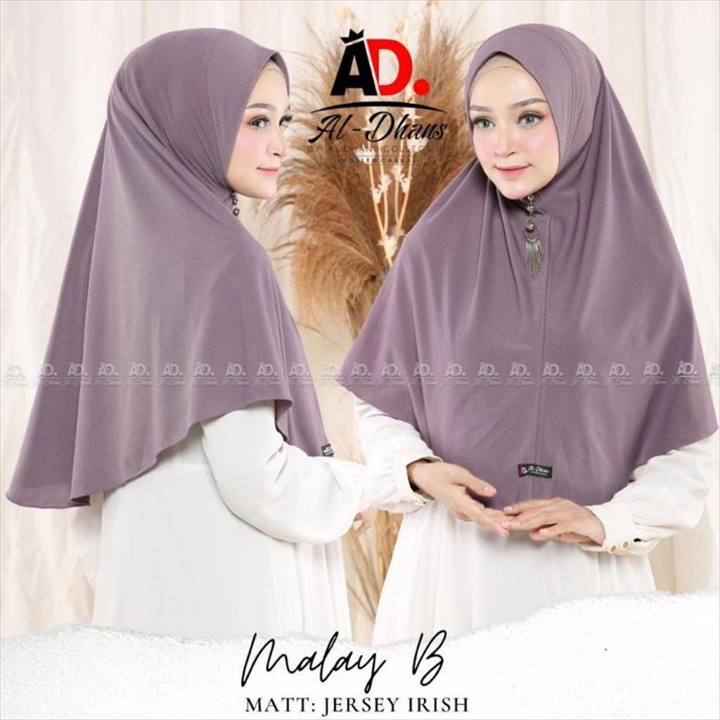 (Aldhans Malay B)•• Hijab Instan daily non ped - Original Al-dhans - Jersey Irish