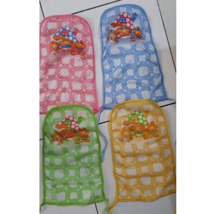 6 PIECES Popok Kotak Kain Bayi Bahan Polyester, Popok Putih Motif, Popok Ikat Tali, Harga Termurah