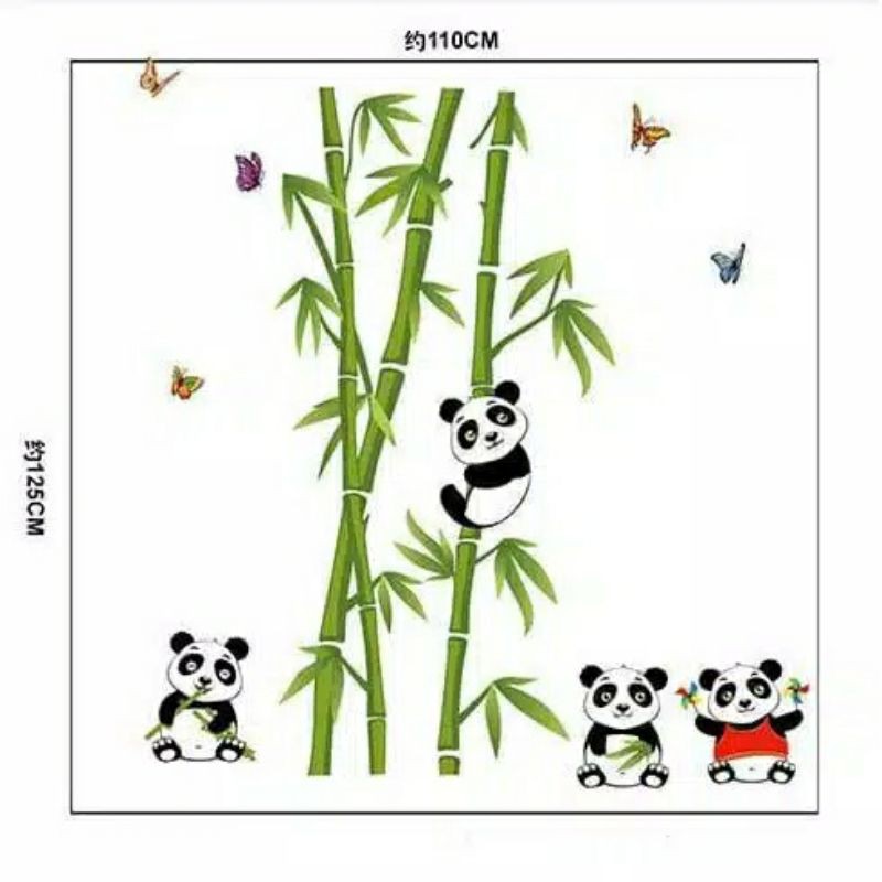 BAMBOO PANDA WALLSTICKER WALL STICKER STIKER DINDING PANDA BAMBU