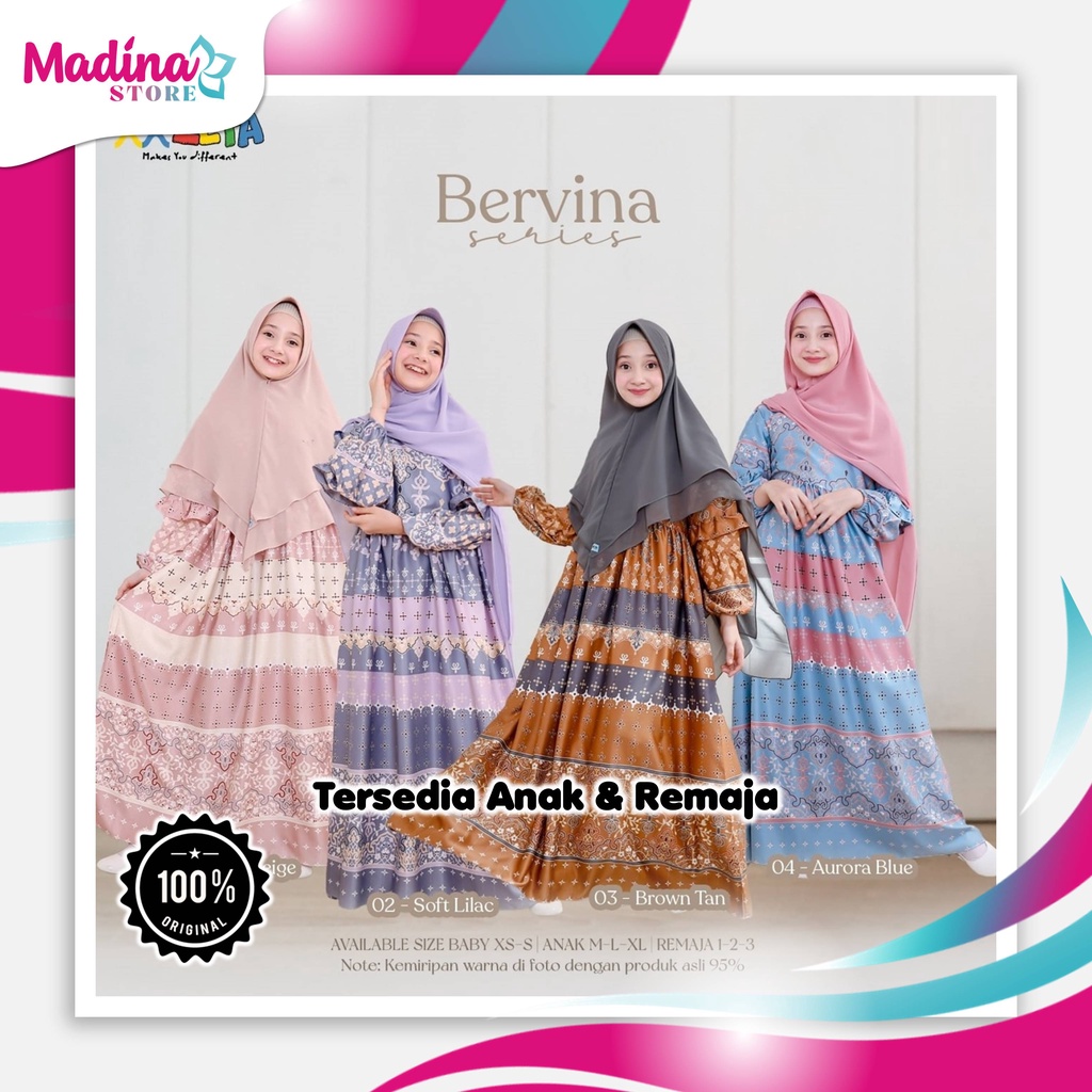 [Original] Gamis Anak & Remaja Bervina Kids - Teens by Zeta | Gamis Premium Terbaru | Fashion Muslim