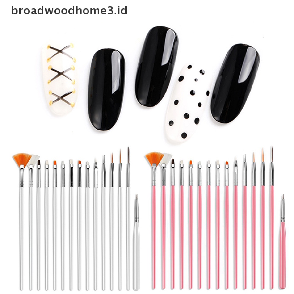 15pcs / set Brush Untuk Melukis / Menggambar Kutek Gel