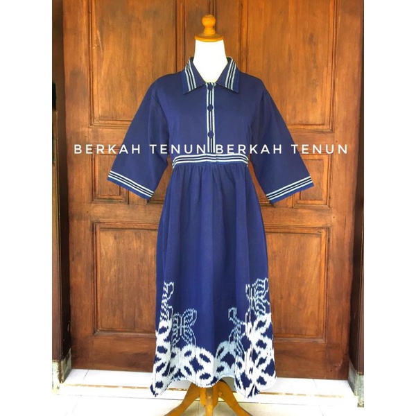 BAJU TENUN JEPARA DRESS TENUN DRESS WANITA DRESS BATIK MODEL BARU DRESS