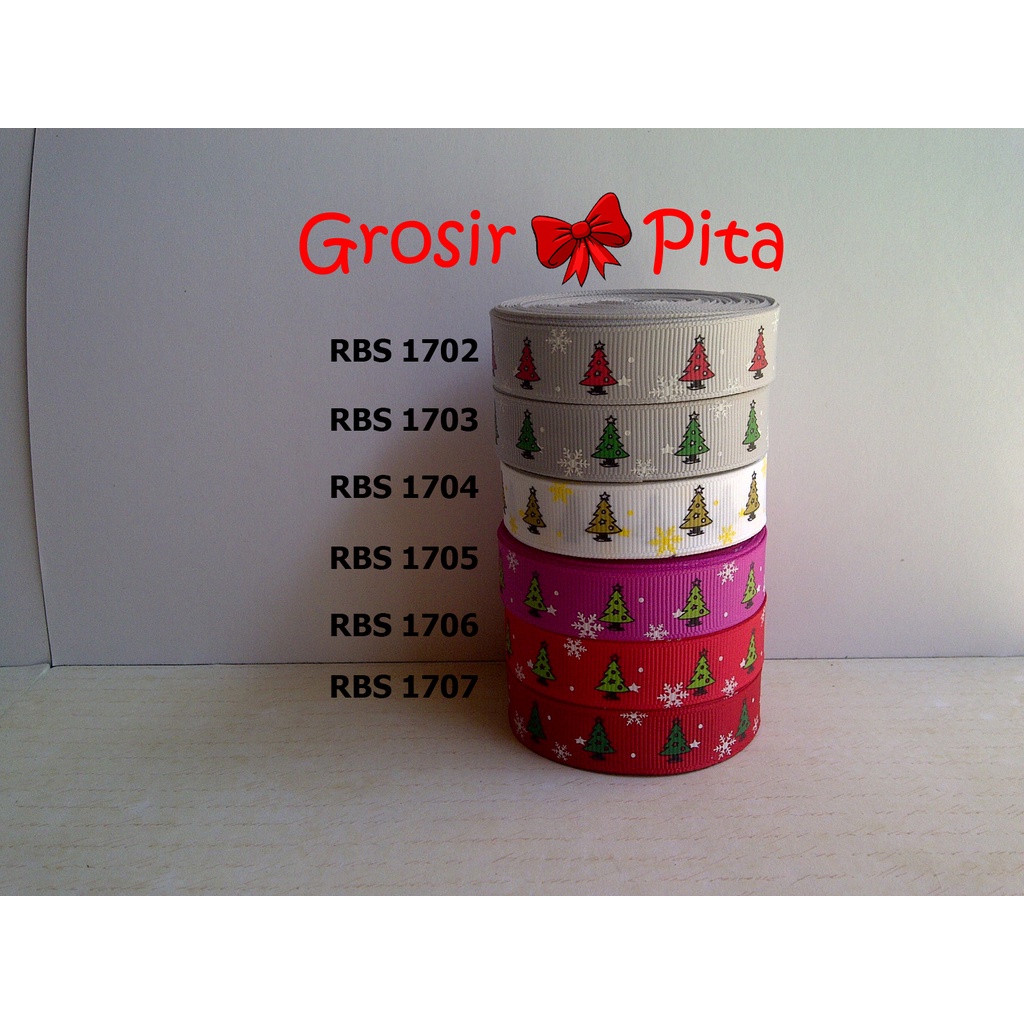 

(25 yard) Pita Grosgrain Motif Natal RBS 1702,1703,1704,1705,1706,1707 | Pita Christmas | Toko Bahan Craft | Grosir Pita