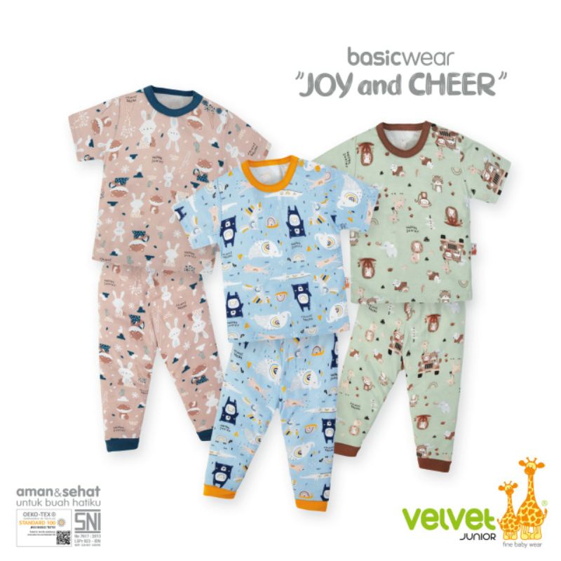 VELVET Junior Setelan Oblong Pendek Celana Panjang S M L LB XL XXL Baju Bayi Harian