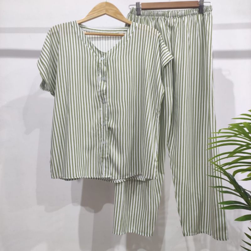 PIYAMA KANCING HITS PIYAMA KANCING BUSUI | PIYAMA RAYON | HOMEWEAR-NK 22