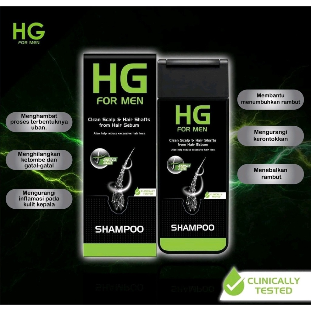 HG For Men Series Shampoo  200ml / Tonic 90ml / Facial Wash 100ml BPOM