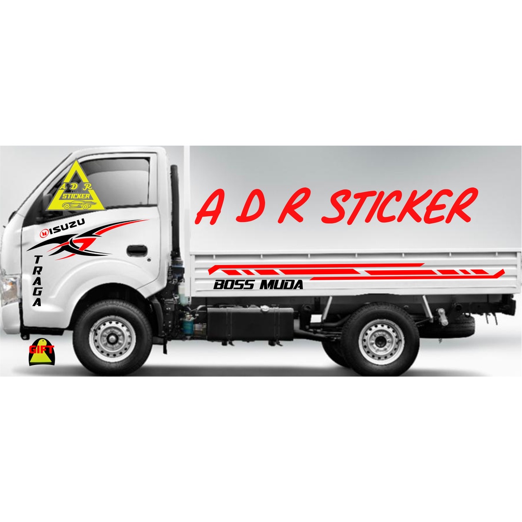 NEW STICKER STIKER MOBIL TRAGA CUTTING STICKER STIKER MOBIL ISUZU TRAGA BODY BAK SAMPING