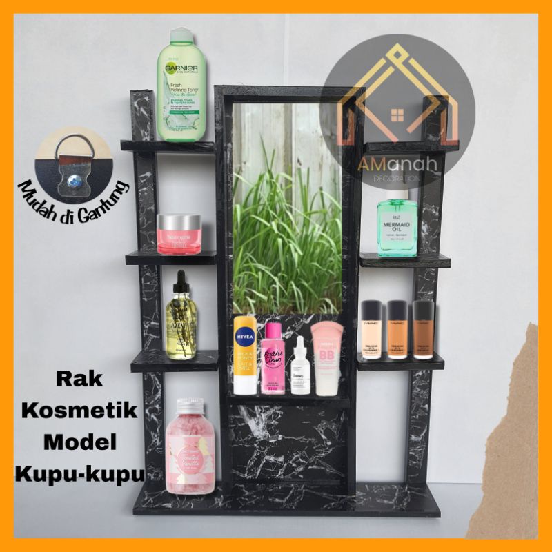 [COD] RAK KOSMETIK 2 TIANG MINIMALIS MODEL KUPU2 - RAK HIAS GANTUNG RAK KOSMETIK MINIMALIS TOLET