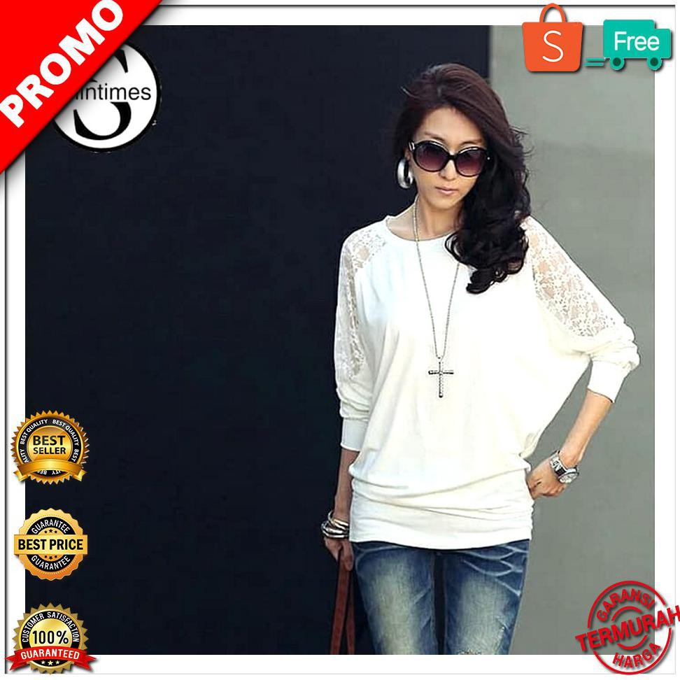BEST SELLER Atasan Kalong Putih Hitam Baju Atasan Wanita Blouse Jumbo - BEST SELLER