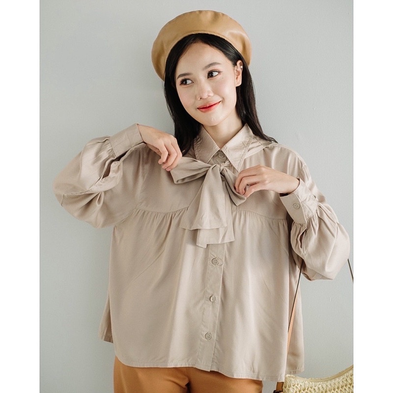 Aleta Blouse Rayon Twill Premium Kemeja Wanita Rayon Jumbo