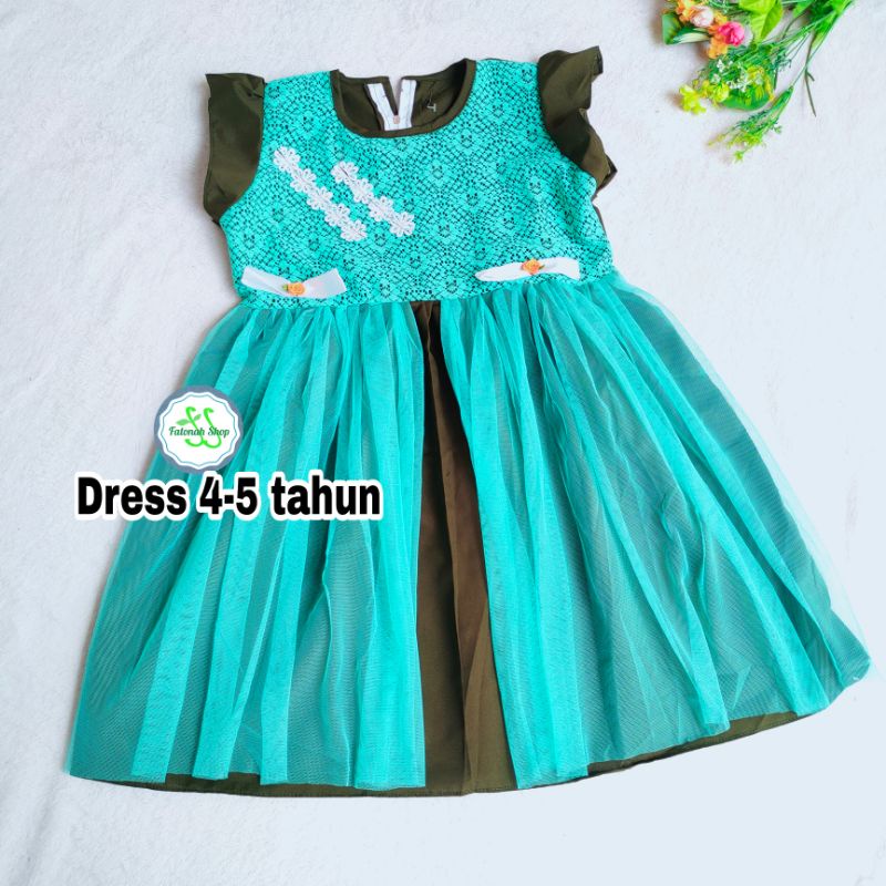 Dress Anak 4 5 6 tahun baju anak cewek tutu gaun mewah anak perempuan ( Dress Ziran tutu )