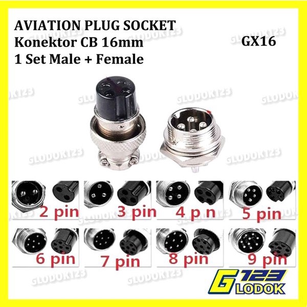 Aviation Plug Connector Konektor CB GX16 2 3 4 5 6 7 8 Pin Male Female