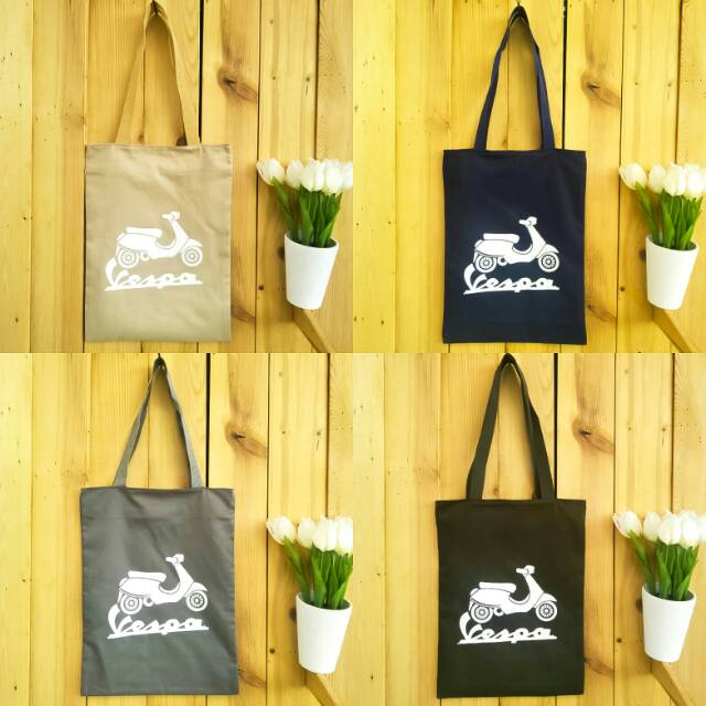 [BISA COD] New vespa [ADA RESLETING] tote bag karakter sablon