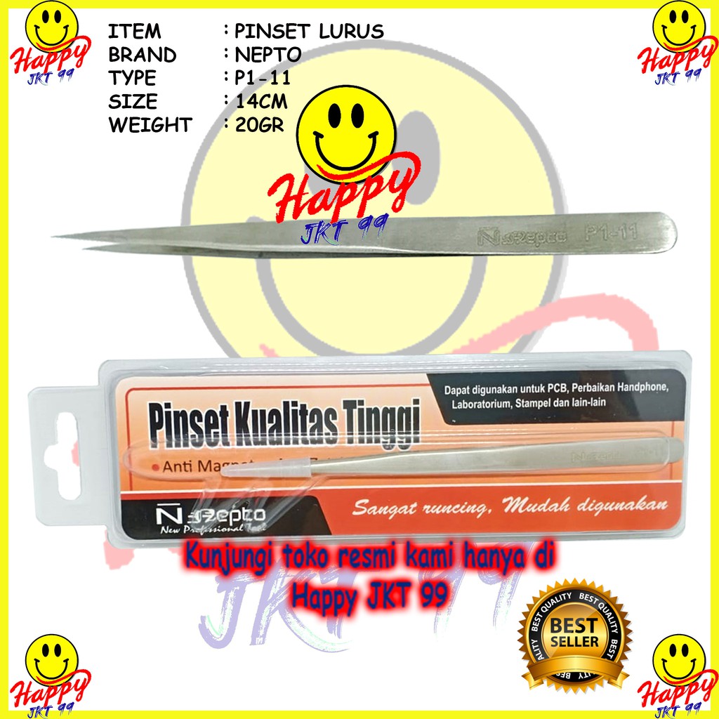 [ HAPPY JKT 99 ] PINSET NEPTO BENGKOK LURUS RUNCING P1-15 P1-11 P1 11 15 ALAT SERVICE TEKNISI