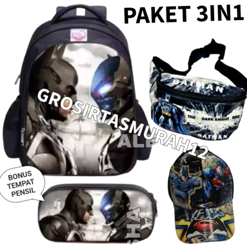 Tas ransel anak laki-laki Karakter super Hero Banyak Bonus- tas anak-Tas Anak Sekolah-Ransel Anak