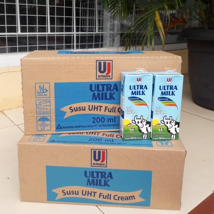 

BAYAR COD susu Ultra Milk rasa full cream ukuran 200 ml isi 24 PCS
