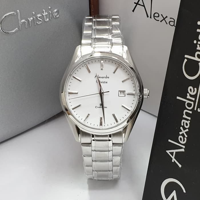JAM TANGAN WANITA ALEXANDRE CHRISTIE AC 8554 FULL SILVER ORIGINAL BERGARANSI