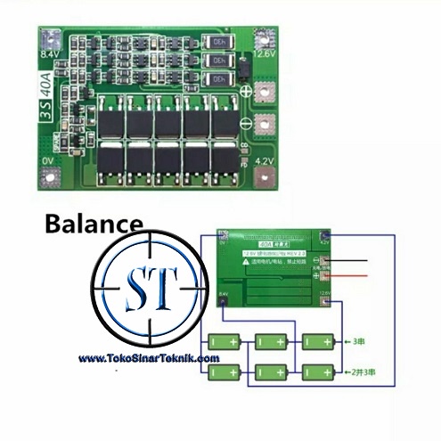 3S 40A Module Battery Baterai Case Charger Lithium Lion Cell 40 Amper 18650 PCB Protection Board 12.6V Balanced Charging