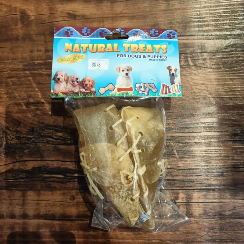 Natural Treat 8018 Kulit Sapi Berbentuk Sepatu For Dog &amp; Puppies Bisa dimakan Habis