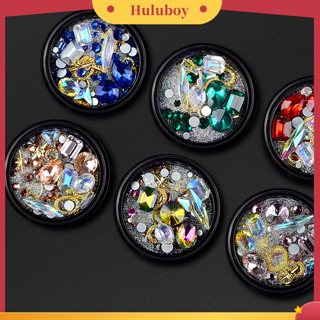 Huluboy Huluboy♡ Manik-manik Berlian Imitasi 3D Warna-Warni Untuk Dekorasi Nail Art