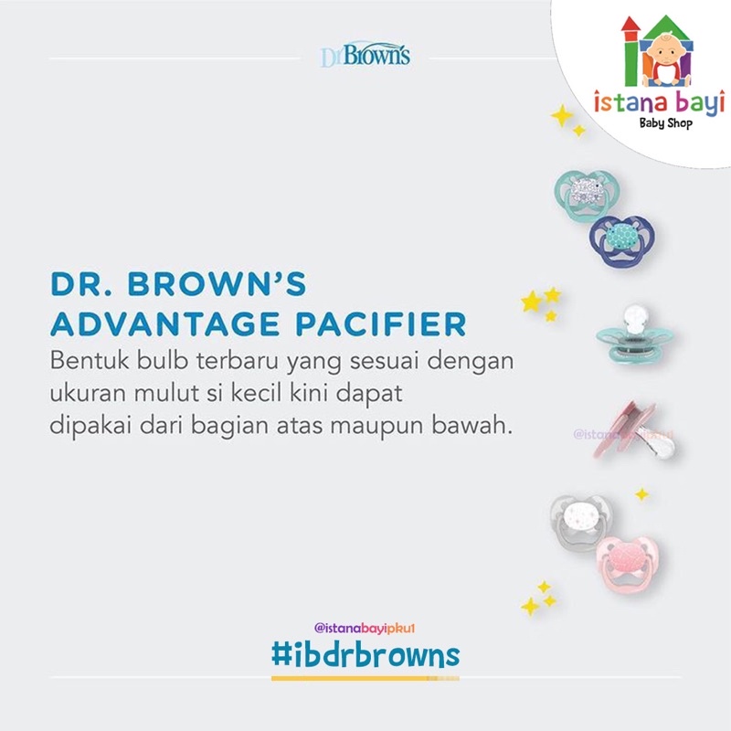 Kompeng Bayi - Dr.Brown’s Advantage Pacifier step 1 - 0-6 M Pack isi 2-Empeng PA12000