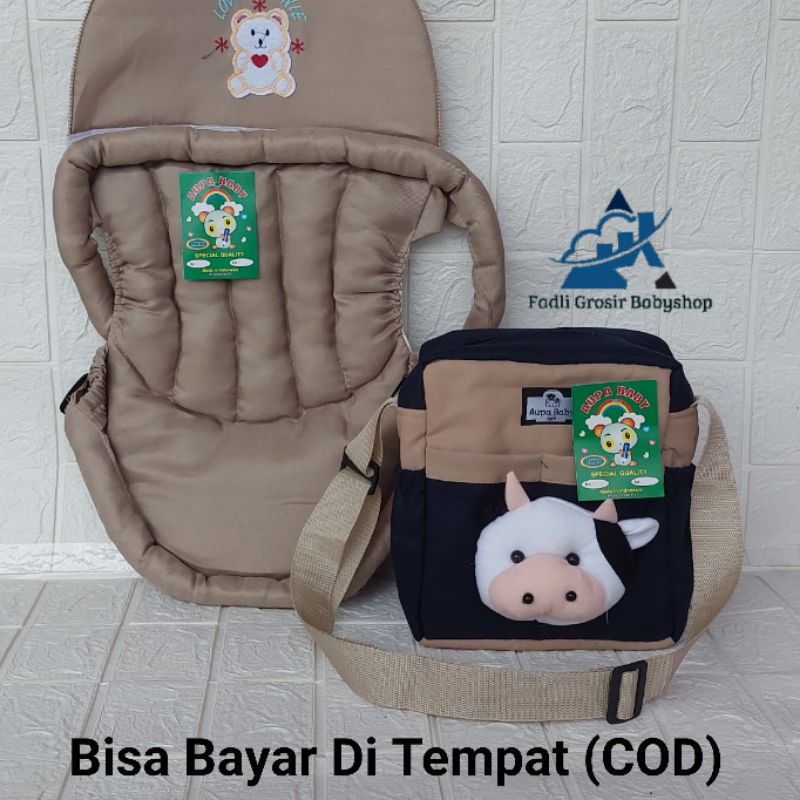 Paket Hemat (2 in 1) Tas Bayi Boneka Sapi Dan Gendongan Bayi DepanTopi Bordir