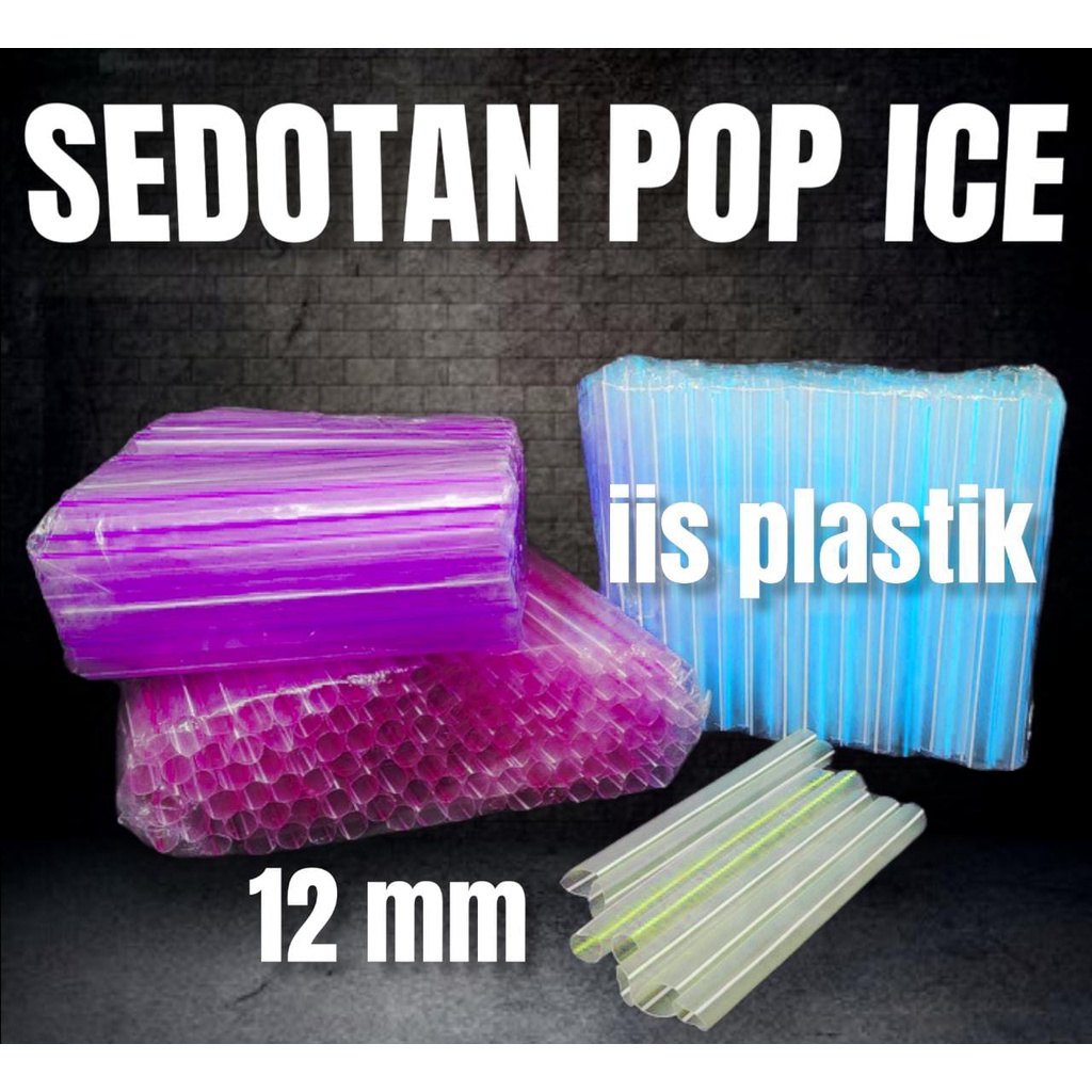 sedotan pop ice diameter lubang 6, 8, dan 12 mm