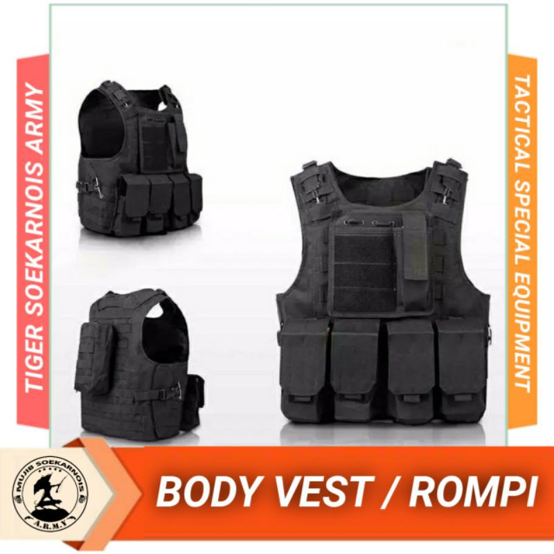 BODY VEST AIRSOFT Original IMPORT Rompi Anti Peluru Tactical Military Army