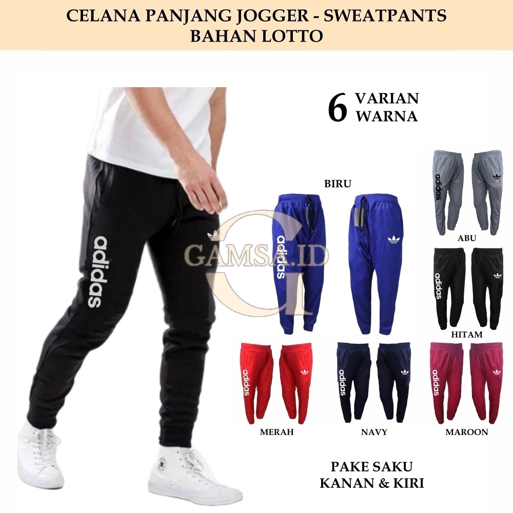 JOGGER PANTS PRIA WANITA CELANA PANJANG JOGER LOTTO SWEATPANTS TRACKPANTS TRAINING OLAHRAGA SPORT