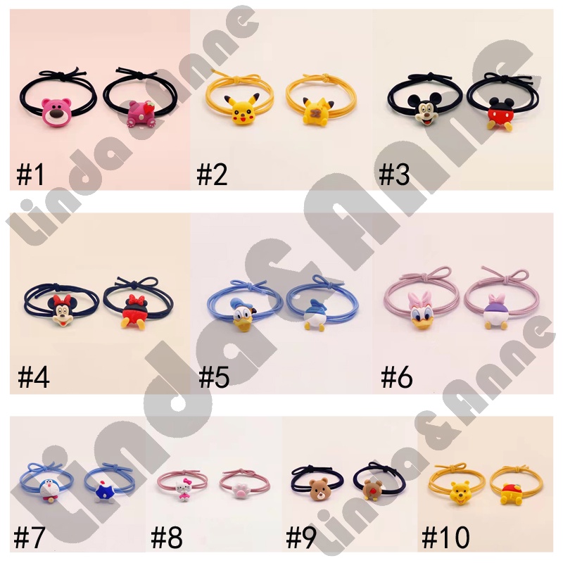 2 Pcs Gelang Couple Cartoon Tali Untuk Wanita Dan Pria Casual Import