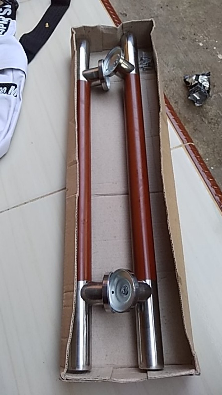 Handle Pintu Rumah Bulat Panjang 45 Cm Coklat Kayu Natural Cw Tarikan Pintu Gagang Pintu Kunci Pintu