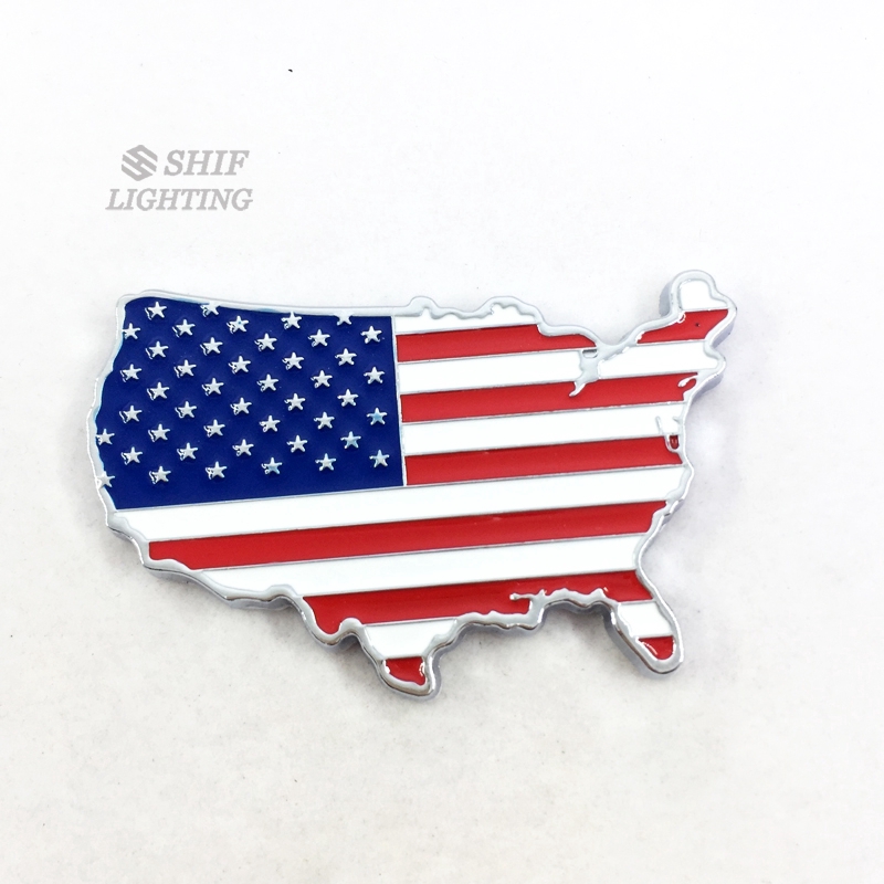 1x Logam USA Amerika Serikat Bendera Nasional Logo Dekoratif Emblem Badge Sticker Decal USA