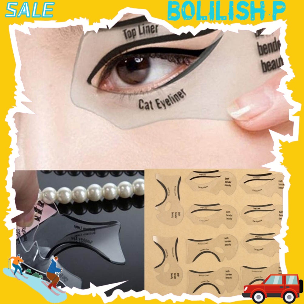 [Jianxin] 2/10Pcs Pro Eyeliner Stencils Winged Models Template Cards Makeup Shaping Tools