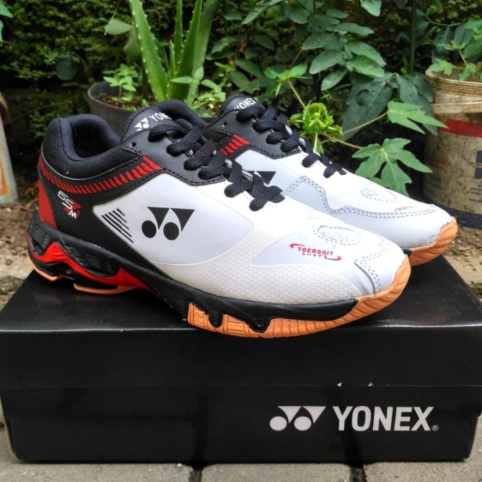 [RESTOCK] SEPATU BADMINTON YONEX 65M LOKAL SOL YONEX - putih hitam, 40