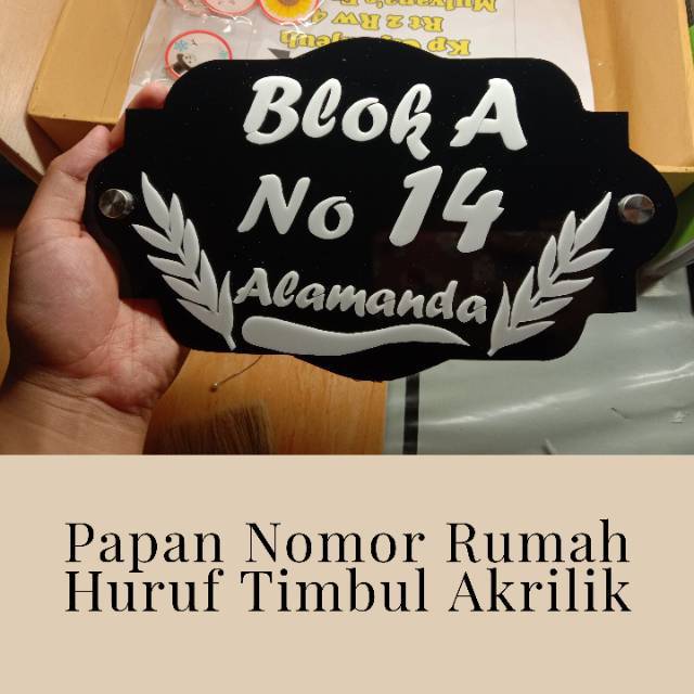

Papan No Rumah Huruf Timbul