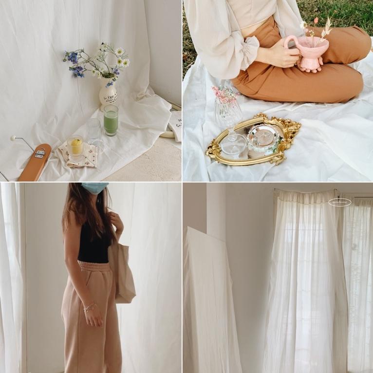 V.n.Y kain backdrop polos kain background aesthetic foto studio putih korea properti foto baju katal