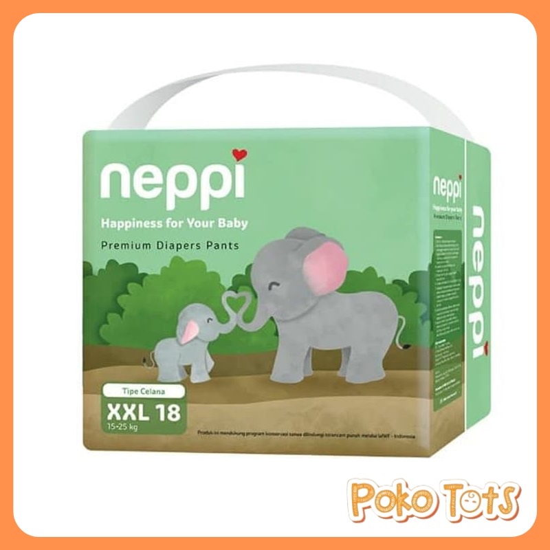 Neppi Baby Premium Diapers Pants XXL18 Popok Bayi Diaper Pant XXL Isi 18 pcs WHS