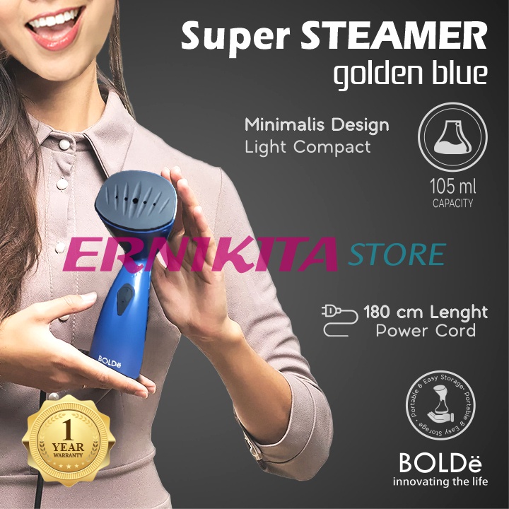 BOLDe SUPER STEAMER GOLDEN BLUE - Setrika Uap Listrik Gosokan Baju