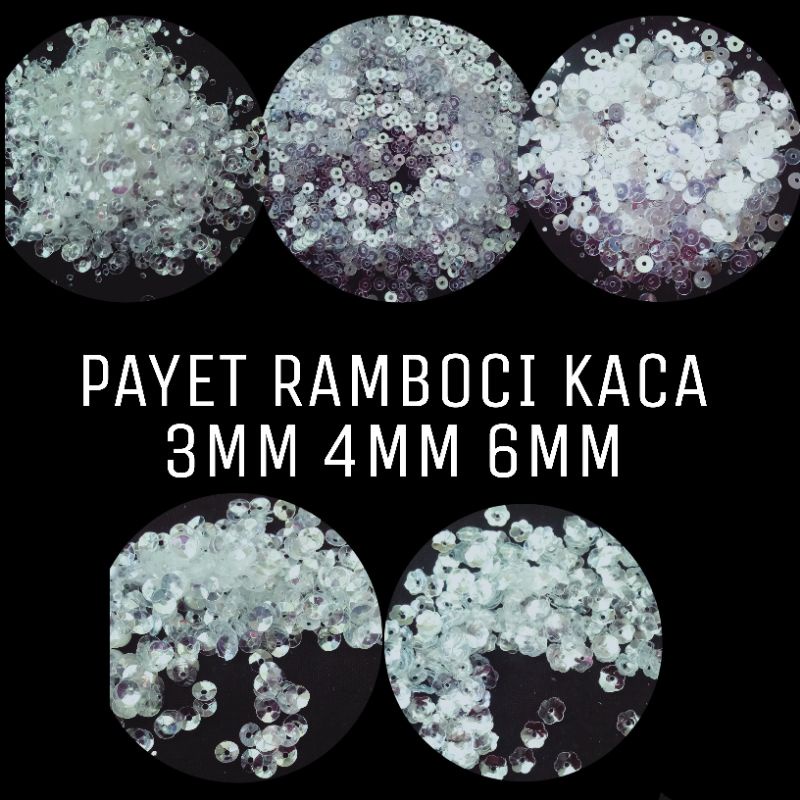 PAYET RAMBOCI KACA PUTIH ISI -+45GR BAHAN CRAFT *E02 042/032*