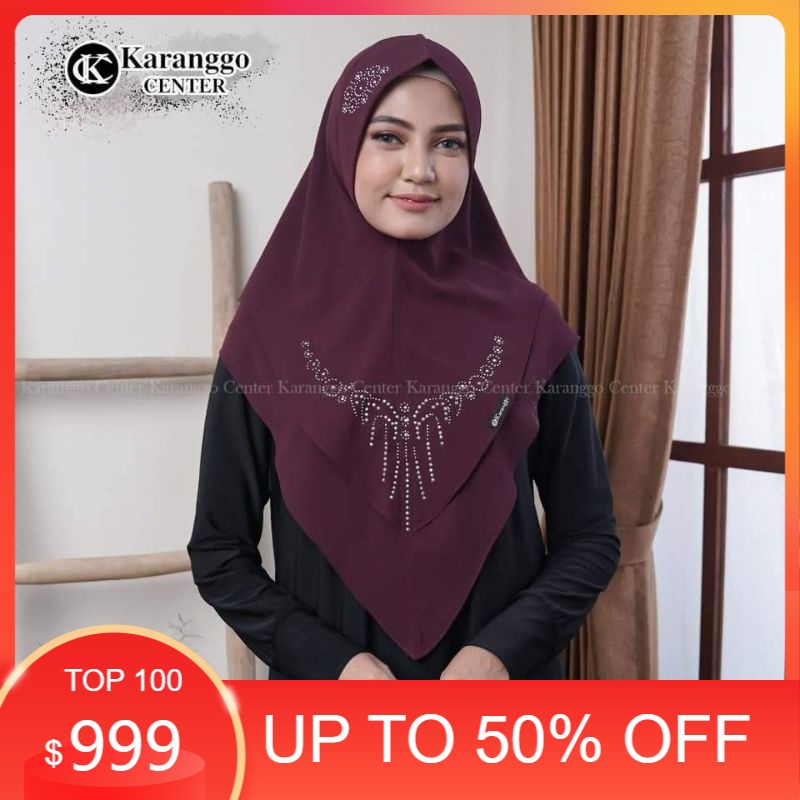 khimar zikra 2 layar payet by karanggo/ hijab 2 layar seruty baby doll/original karanggo