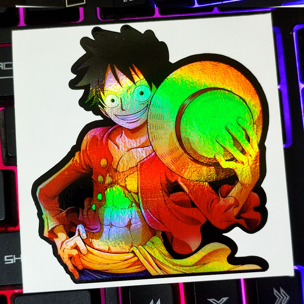 STICKER STIKER HOLOGRAM ANIME - ONE PIECE LUFFY - STIKER ANIME HOLOGRAM