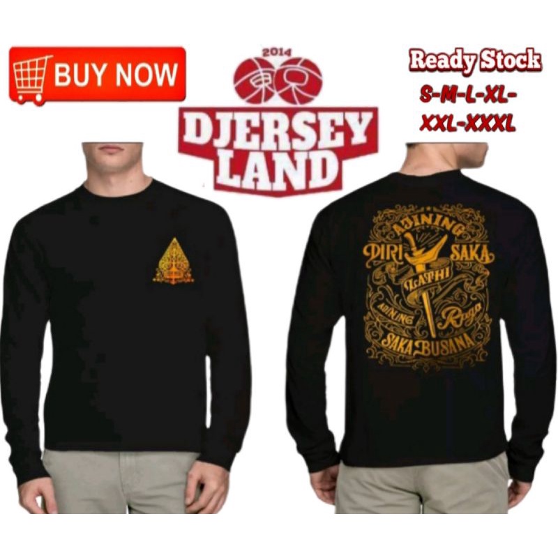 KAOS DISTRO LENGAN PANJANG AJINING DIRI SAKA LATHI KEREN