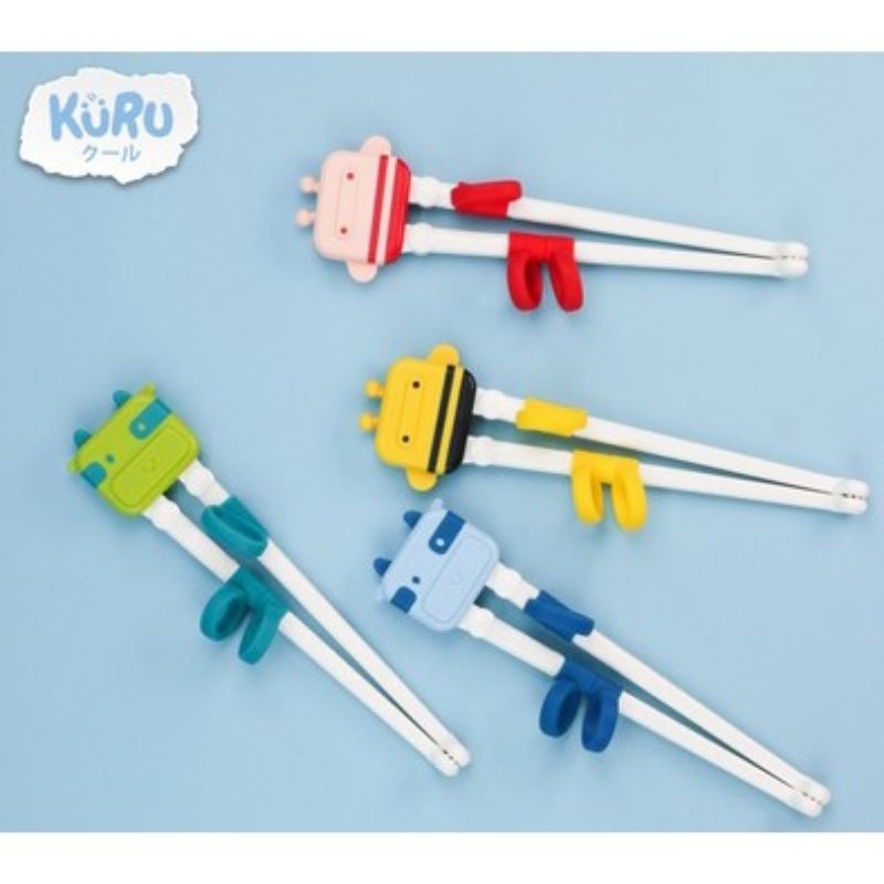 KURU Kids Learning Chopstick Sumpit Belajar Bayi Anak Premium Quality - Sumpit Anak Bekal Sekolah