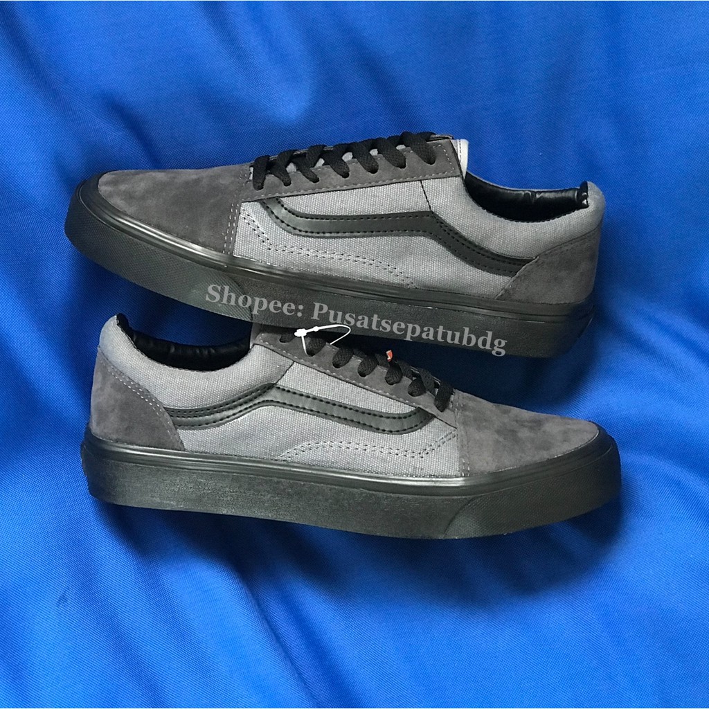 VANS OLDSKOOL GREY BLACK SOL HITAM